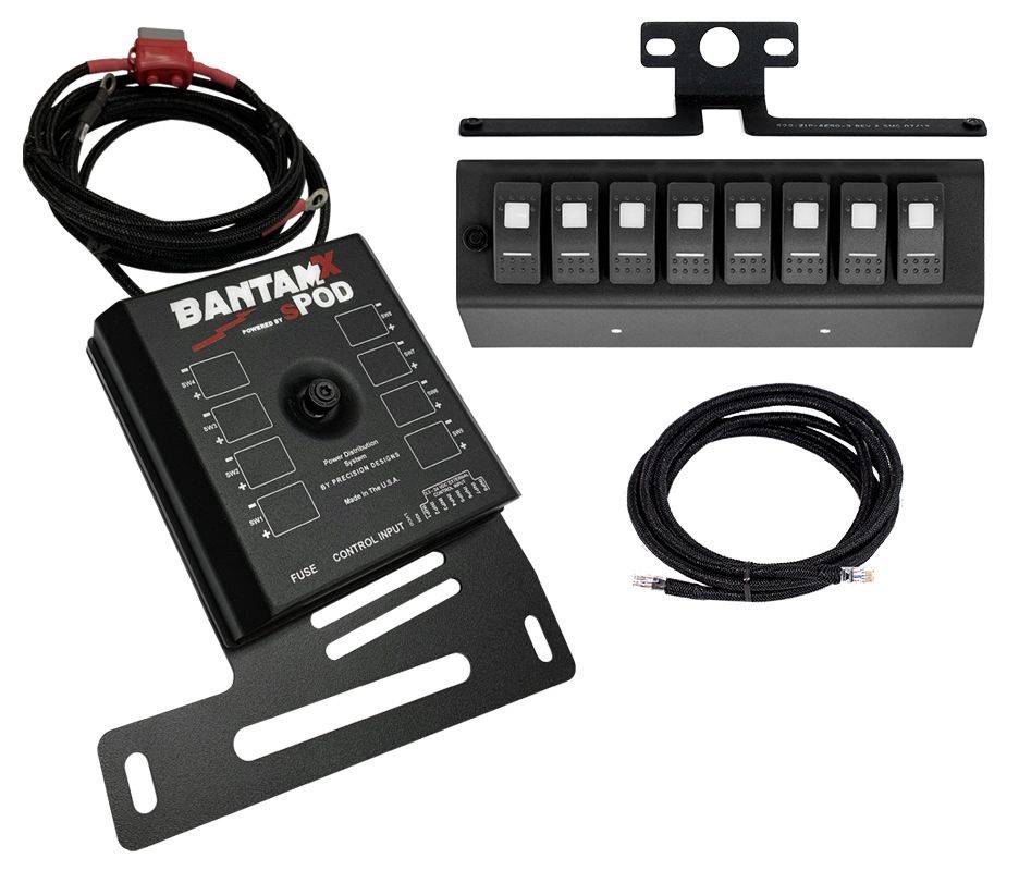 Image of sPOD BantamX Bluetooth Switch Panel w/ LED Switches for 07-08 Jeep Wrangler JK