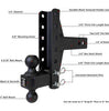 Image of BulletProof Hitches Medium Duty 2.5" Box Shank 4"-6" Offset 14,000 LBS Hitch