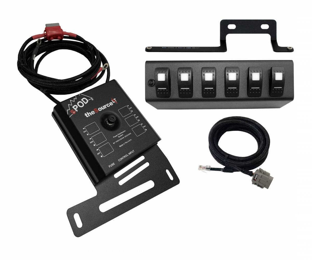 Image of sPOD SourceLT Bluetooth Switch Panel w/ LED Switches for 09-18 Jeep Wrangler JK