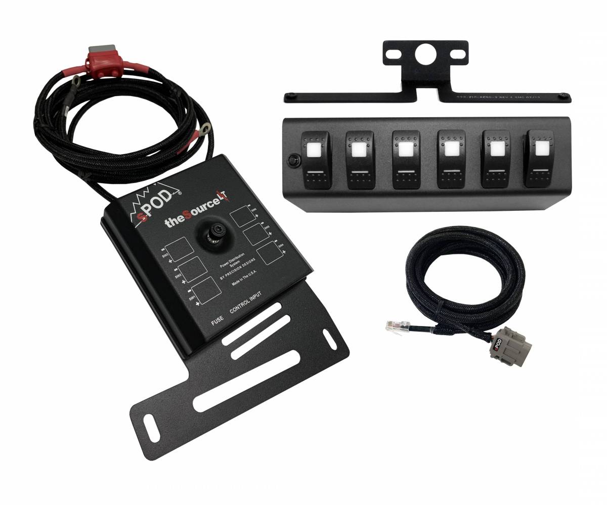 Image of sPOD SourceLT Bluetooth Switch Panel w/ LED Switches for 07-08 Jeep Wrangler JK