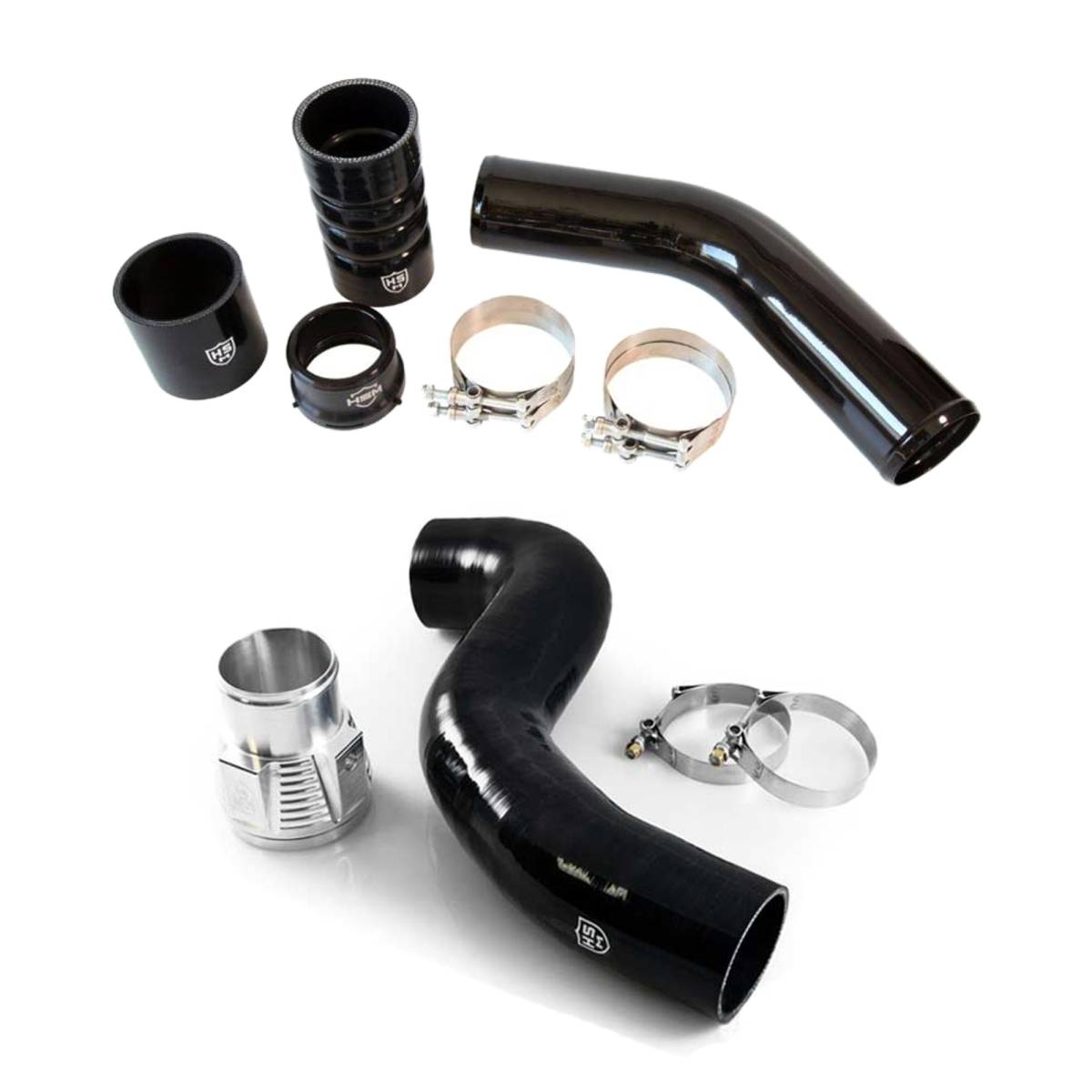 Image of H&S Black Hot & Silicone Cold Intercooler Pipes For 11-16 Ford 6.7L Powerstroke