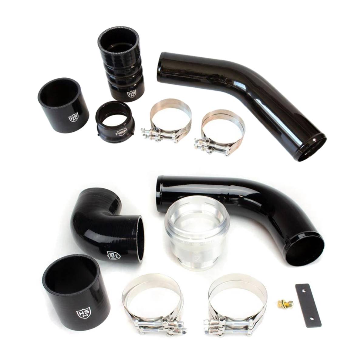 Image of H&S Black Hot & Cold Side Intercooler Pipe Kit For 17-24 Ford 6.7L Powerstroke