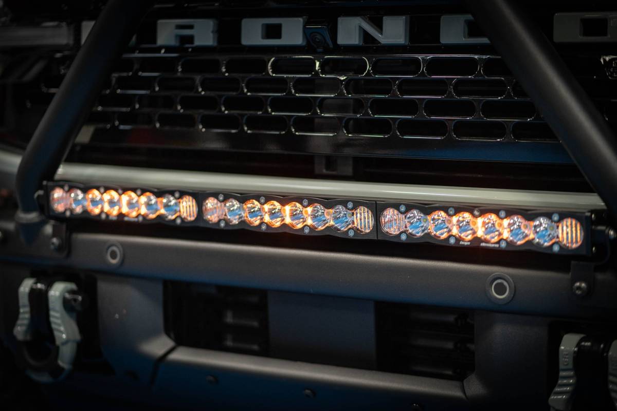 Image of Rudy's Mounting Brackets & Baja Designs S8 Work Scene Light Bar Kit For 21+ Bronco W/ Steel Bumper