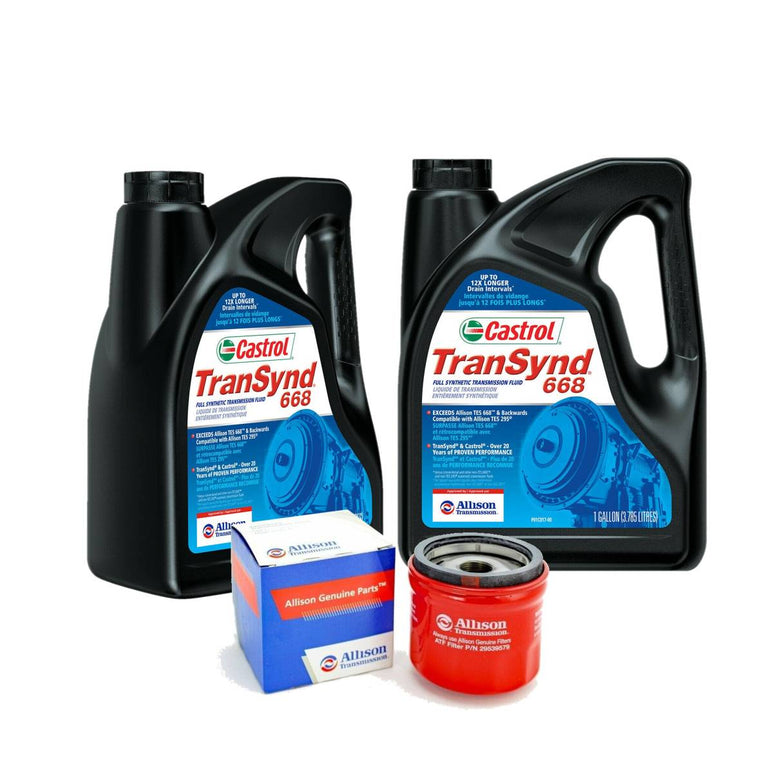 Image of 2 Gallons Allison Transynd TES 668 Synthetic Trans Fluid/Allison Spin On Filter