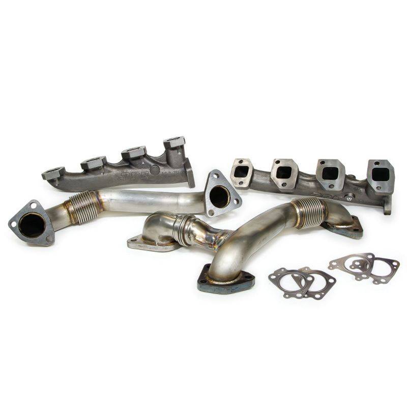 Image of PPE High Flow Exhaust Manifolds W/ Up Pipes For 2007.5-2010 GM 6.6L LMM Duramax
