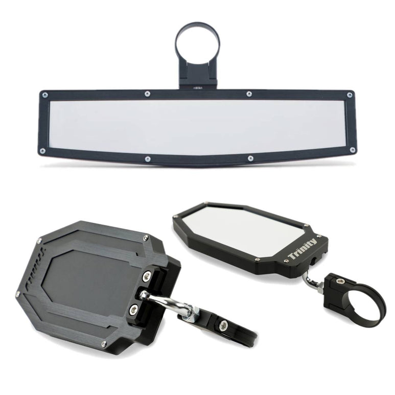 Image of Trinity Racing 1.75" Roll Cage Side & Rear View Mirror Kit For Polaris Can-Am