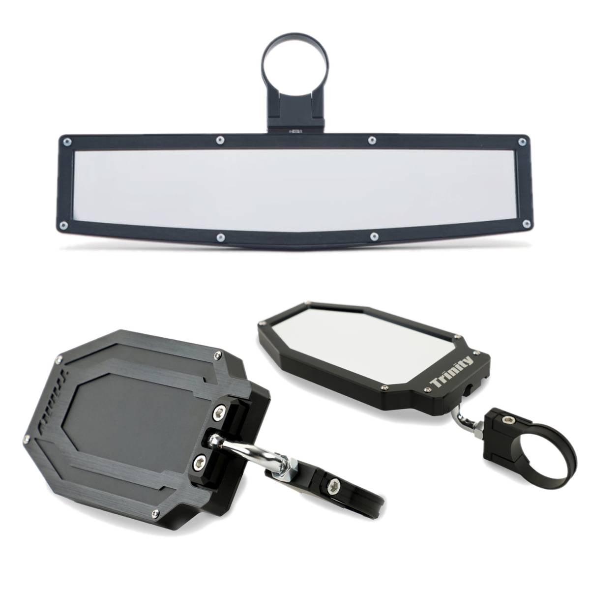 Image of Trinity Racing 2.0" Roll Cage Side & Rear View Mirror Kit For Polaris Can-Am
