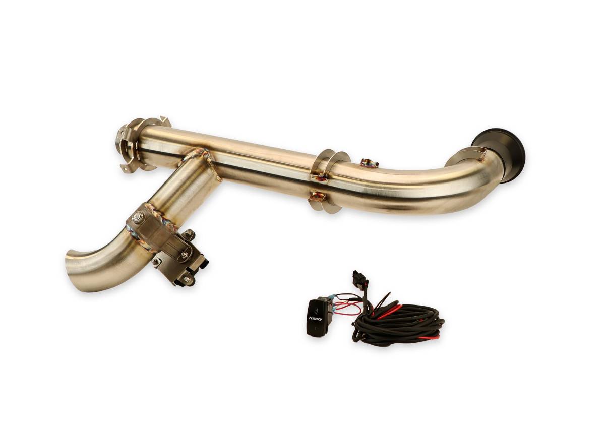 Image of Trinity Racing Electronic Bypass Side Piece Head Pipe For Can-Am Maverick X3