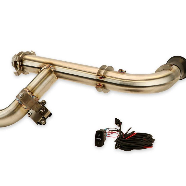 Image of Trinity Racing Electronic Bypass Side Piece Head Pipe For Can-Am Maverick X3