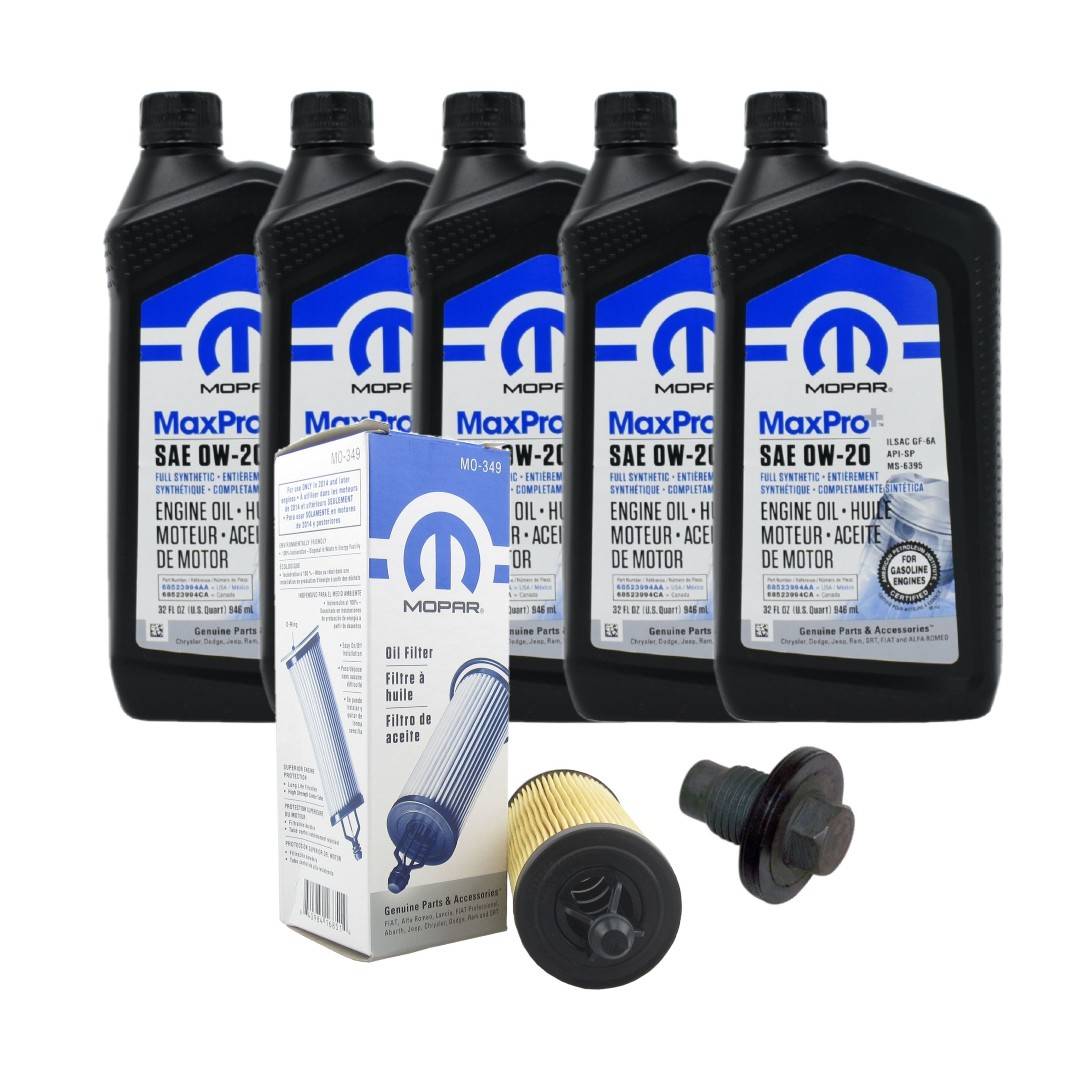 Image of MOPAR 0W-20 Oil Change Kit W/ Drain Plug For 18+ Jeep Wrangler JL/Gladiator 3.6L