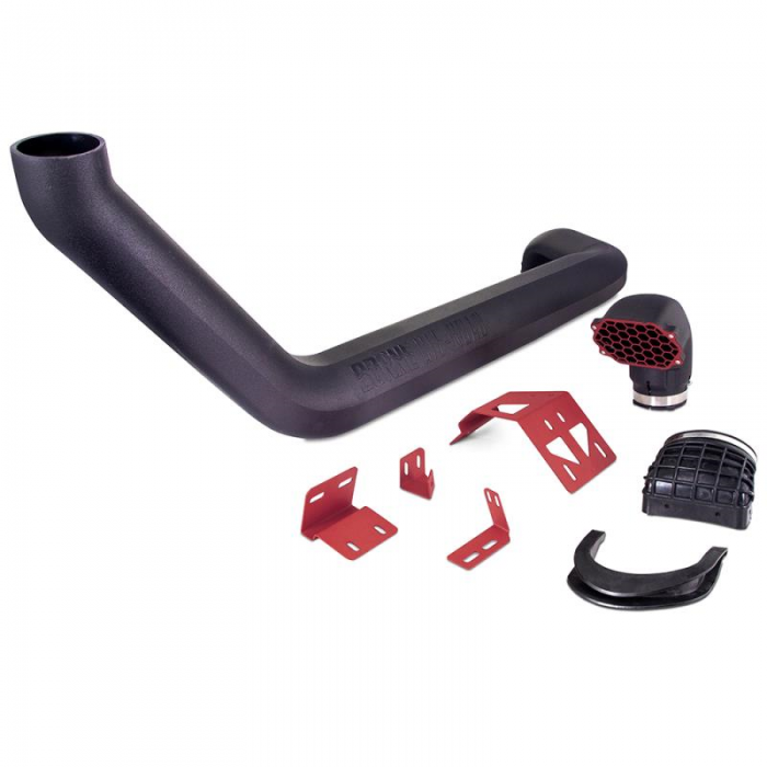 Image of Borne Off-Road Snorkel Kit W/ Red Brackets For 18+ Jeep Wrangler JL - Gladiator JT 2.0L/3.6L