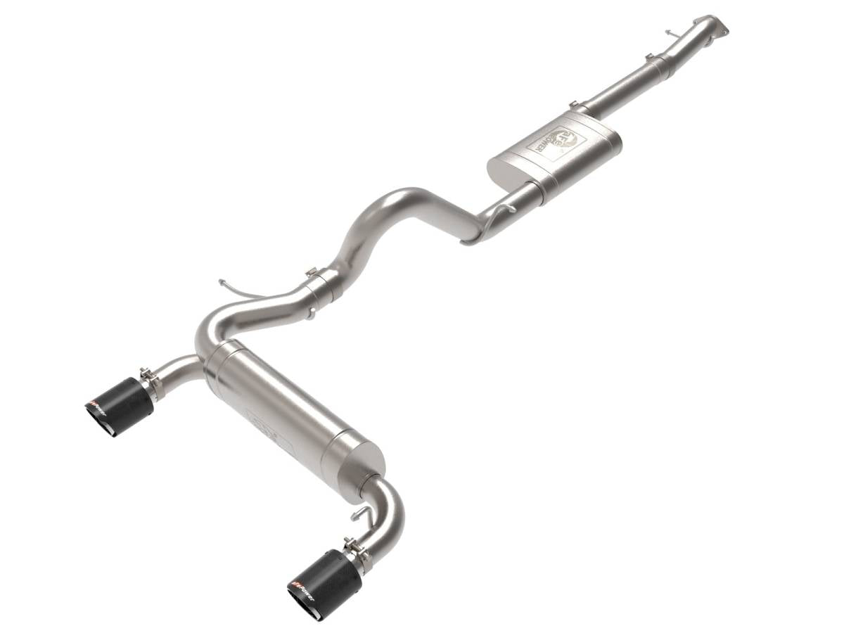 Image of AFE Vulcan Series Stainless Exhaust W/ Carbon Fiber Tips For 2021+ Ford Bronco