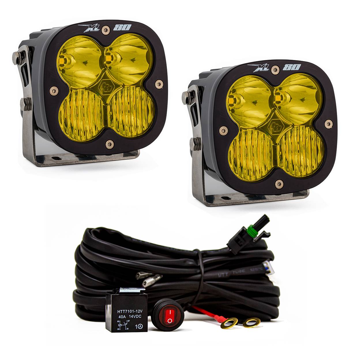 Image of Baja Designs XL80 LED Amber Driving/Combo Light Pods 9,500 Lumens - Pair