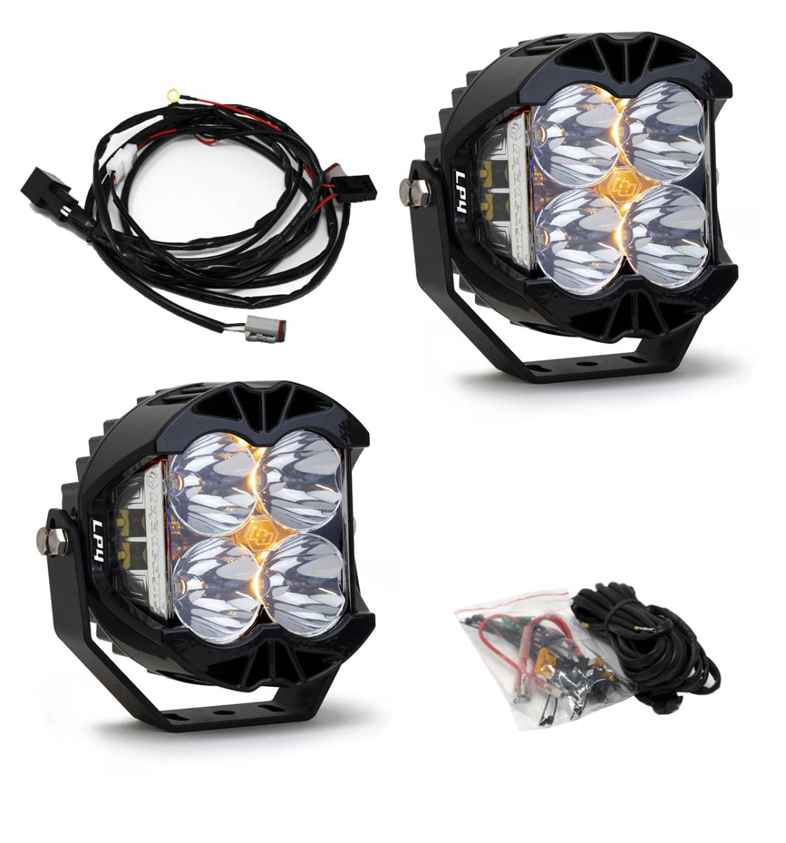 Image of Baja Designs LP4 Pro LED Clear Spot Lights 7,050 Lumens - Pair