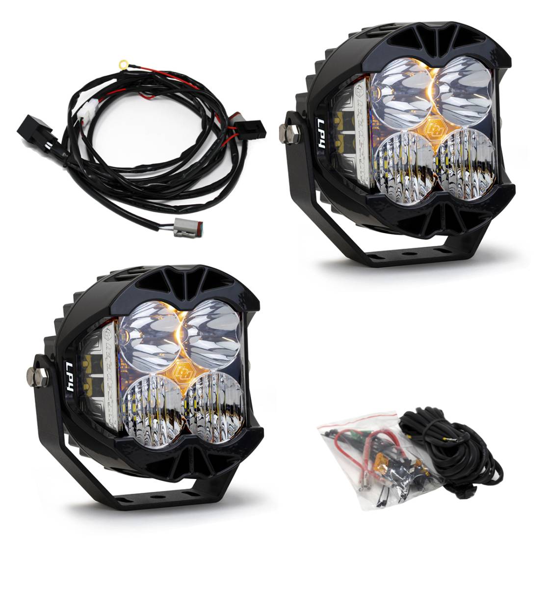 Image of Baja Designs LP4 Pro LED Clear Driving/Combo Lights 7,050 Lumens - Pair