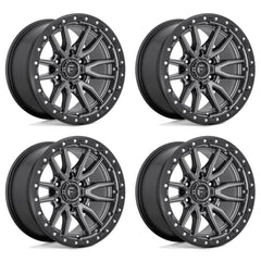 Image of (4) 18x9 Fuel Rebel 6 Matte Gunmetal Wheels 6X139.7 +20MM Offset For Ford GM