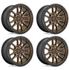 Image of (4) 17x9 Fuel Rebel 6 Matte Bronze Wheels 6X139.7 -12MM Offset For Ford GM