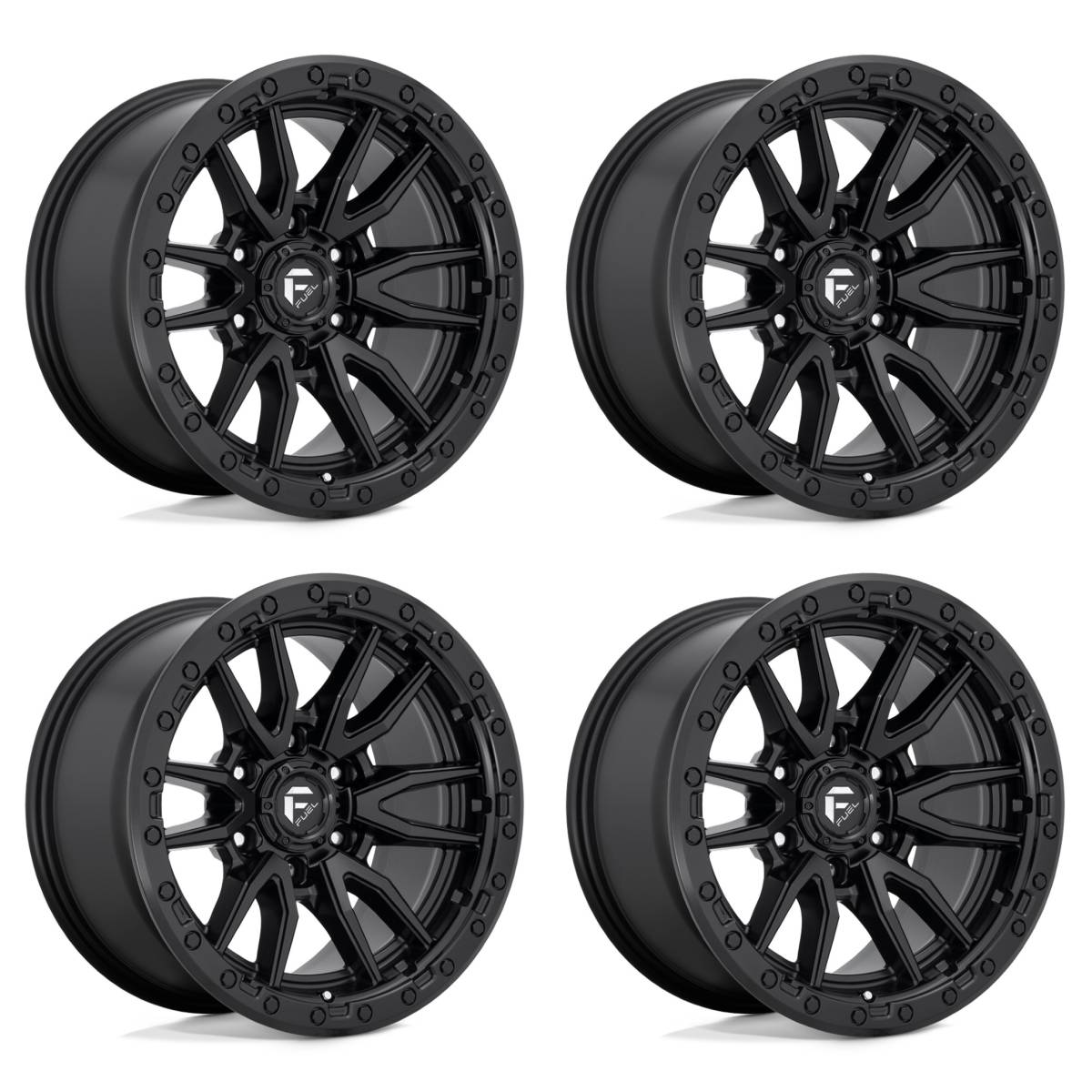 Image of (4) 18x9 Fuel Rebel 6 Matte Black Wheels 6X135 +20MM Offset For 04+ Ford F-150