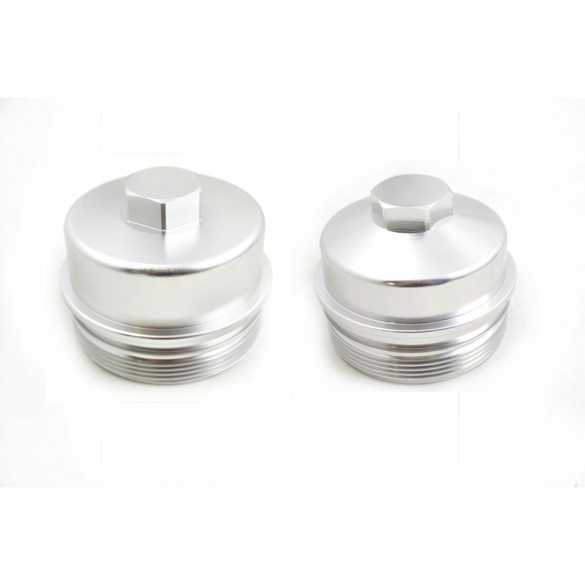 Image of Rudy's Billet Aluminum Upper Oil/Fuel Filter Cap Set For 08-10 Ford 6.4L Powerstroke