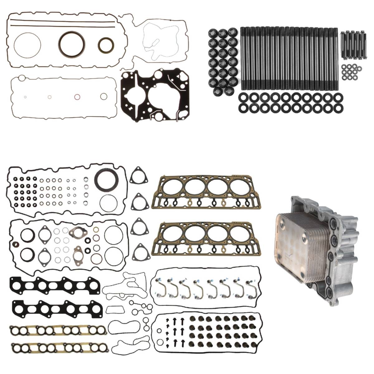 Image of OEM Head Gaskets & Oil Cooler/ARP Studs/Gasket Kit 08-10 Ford 6.4L Powerstroke
