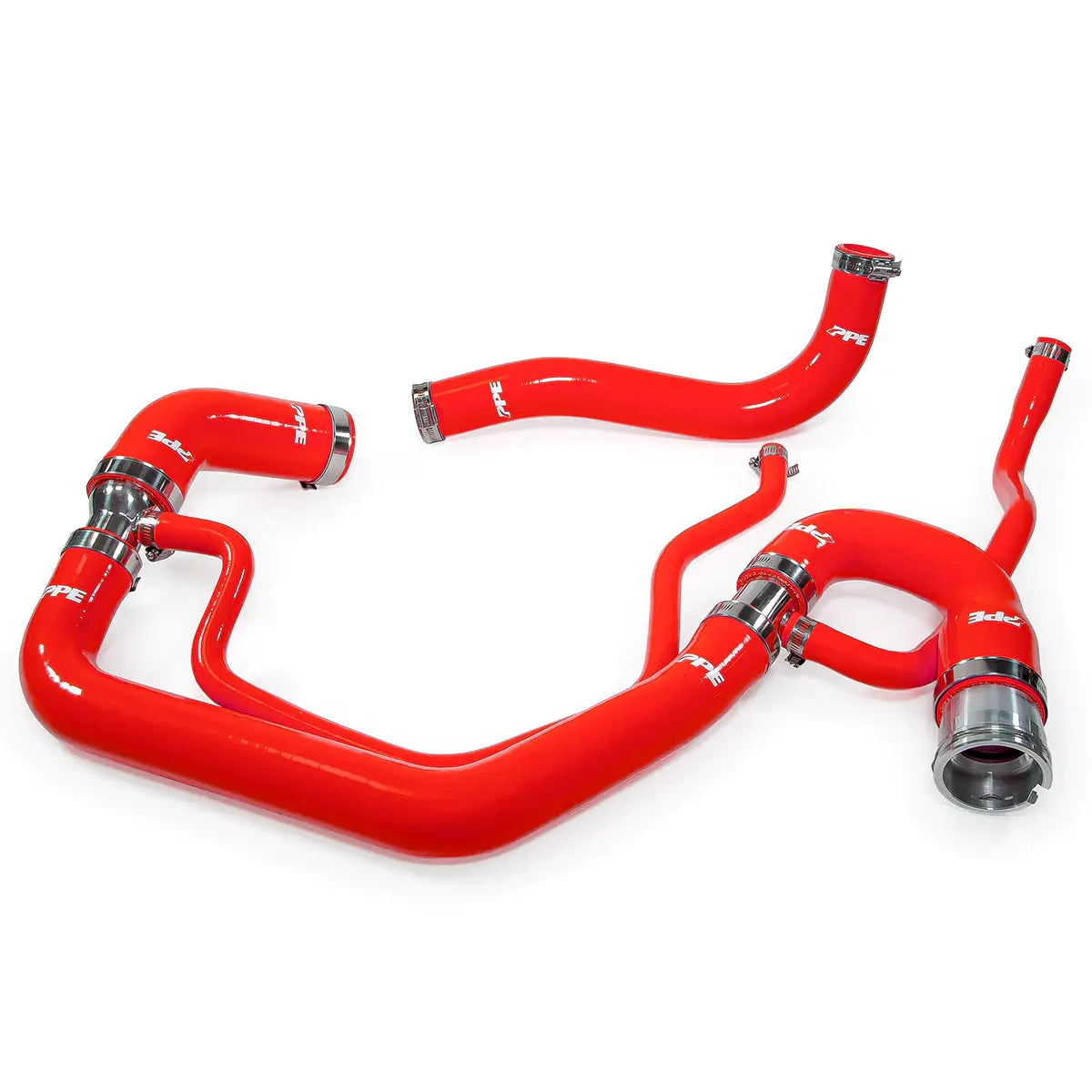 Image of PPE Red Silicone Upper & Lower Coolant Hose Kit For 2006-2010 GM 6.6L Duramax