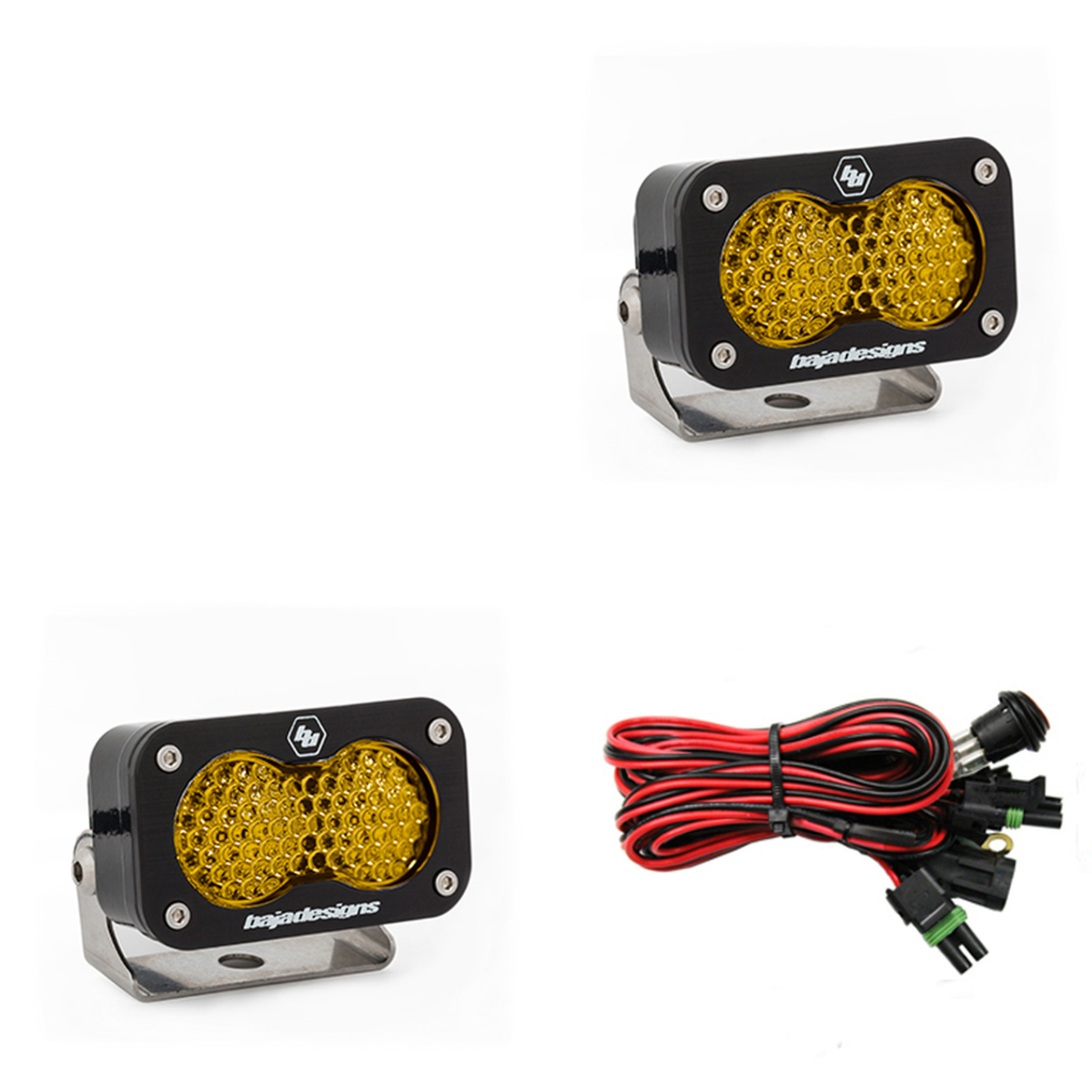 Image of Baja Designs Amber S2 Pro Pair Work Scene Pattern LED 5000K 2,450 Lumens