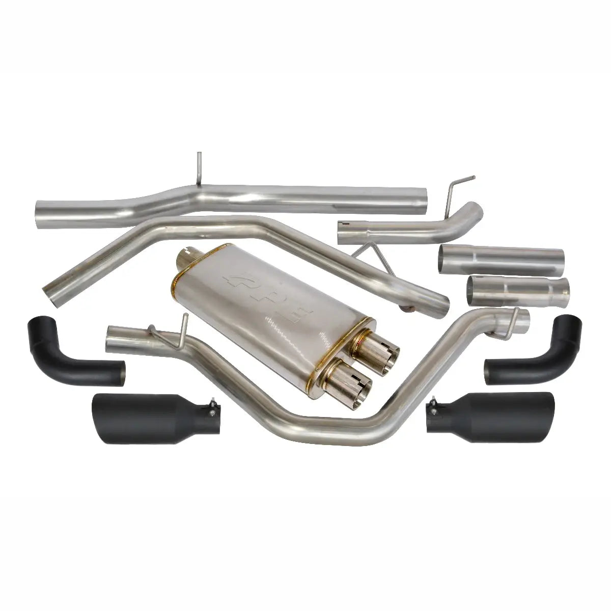 Image of PPE Dual Exit Exhaust System With Black Ceramic Coated Tips For 15-20 Ford F-150