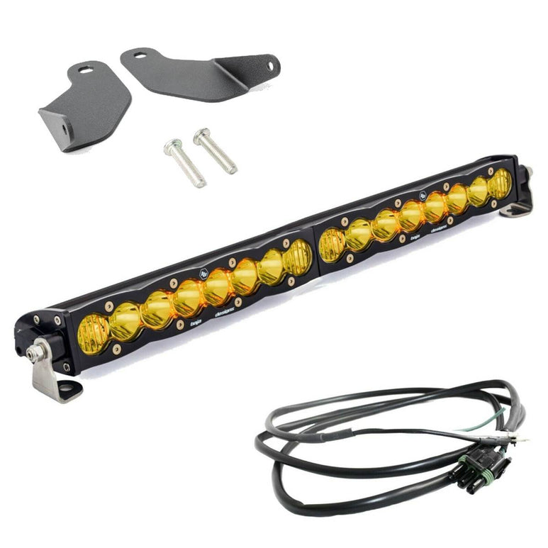 Image of Baja Designs 20" Amber S8 Light Bar & Mounts For 21+ Ford Bronco W/ Steel Bumper