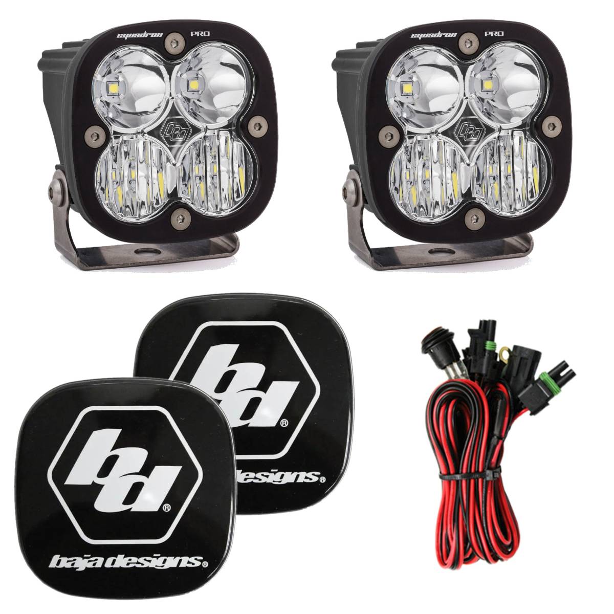 Image of Baja Designs Squadron Pro Clear Driving/Combo Beam LED Lights W/ Rock Guards