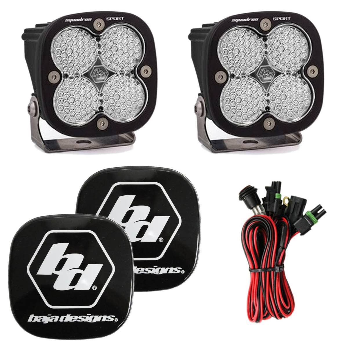 Image of Baja Designs 5000K Squadron Sport Clear Work/Scene LED Lights With Rock Guards