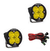 Image of Baja Designs Squadron Round Sport Amber Wide Cornering LED Lights W/ Rock Guards