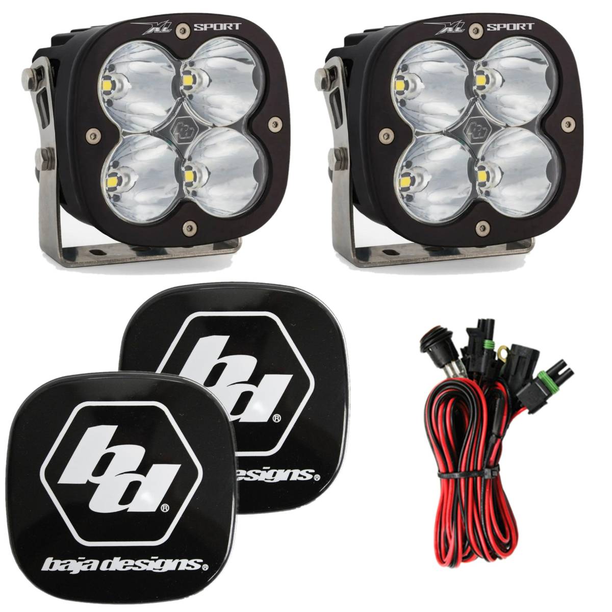 Image of Baja Designs XL Sport 5000K Clear Spot Beam LED Light Pods With Rock Guards
