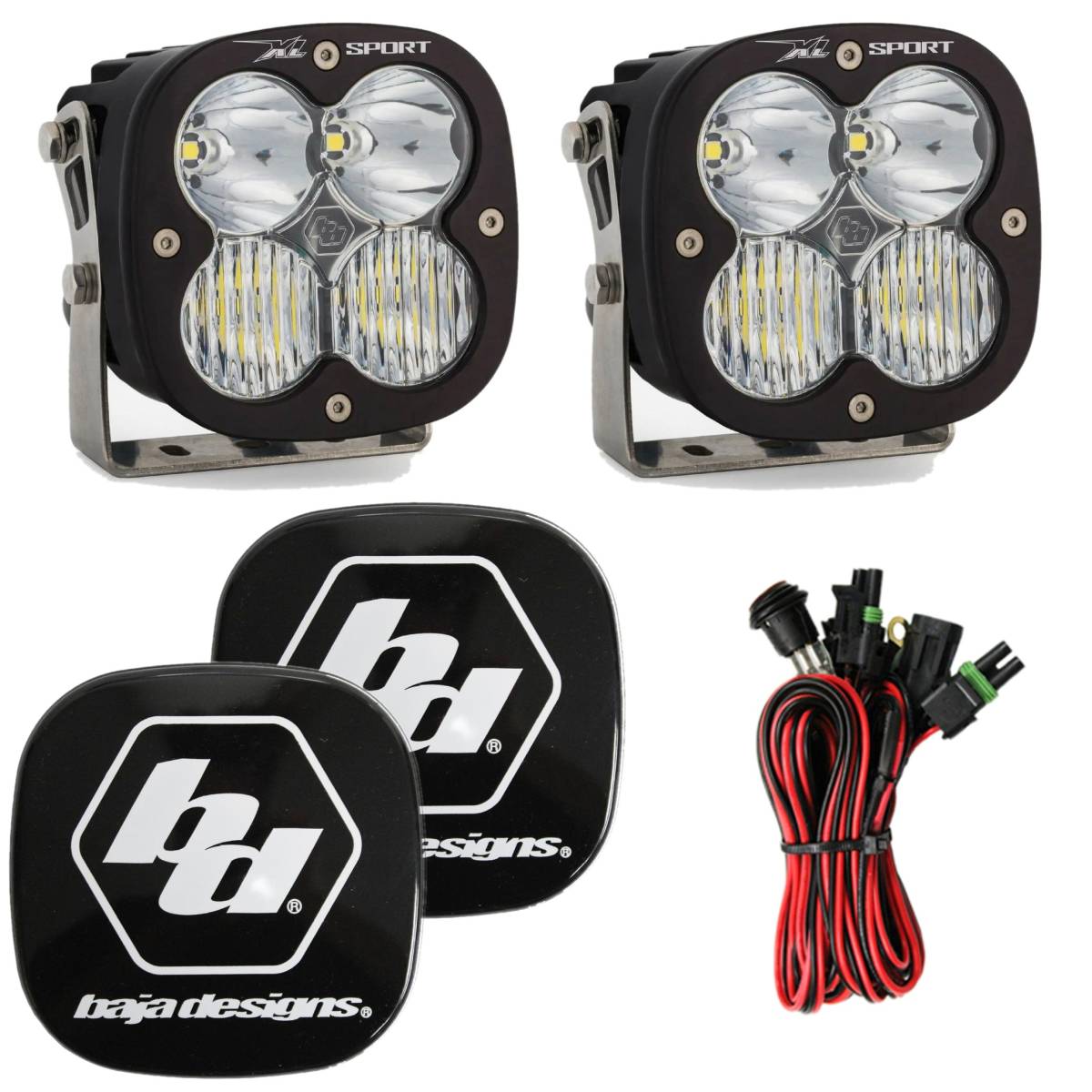 Image of Baja Designs XL Sport 5000K Clear Driving/Combo LED Light Pods With Rock Guards