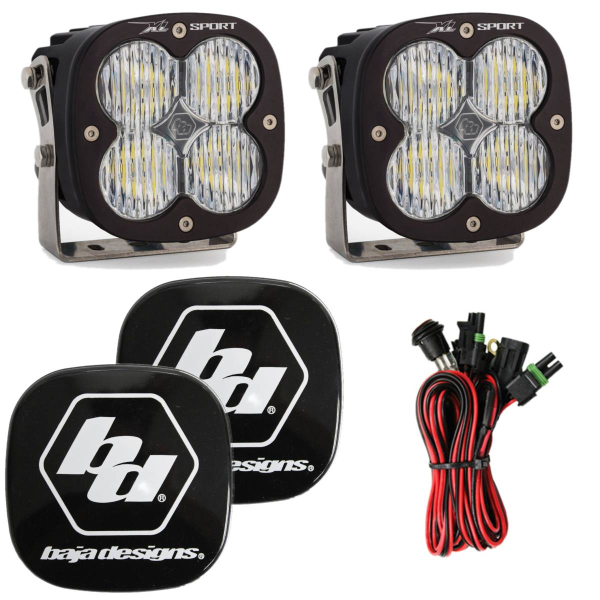 Image of Baja Designs XL Sport 5000K Clear Wide Cornering LED Light Pods With Rock Guards