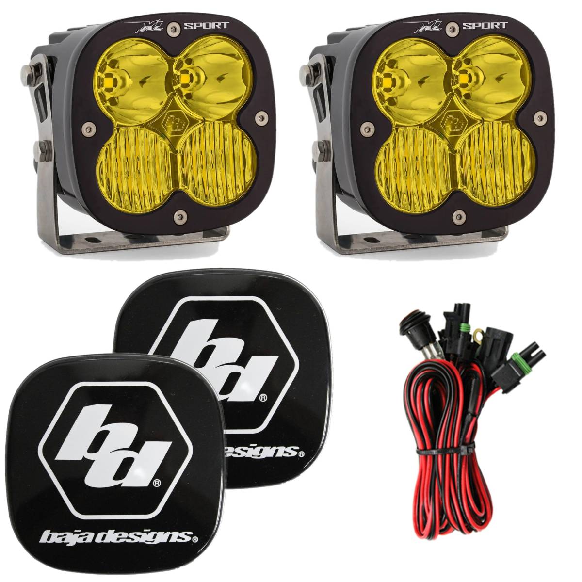 Image of Baja Designs XL Sport 5000K Amber Driving/Combo LED Light Pods With Rock Guards