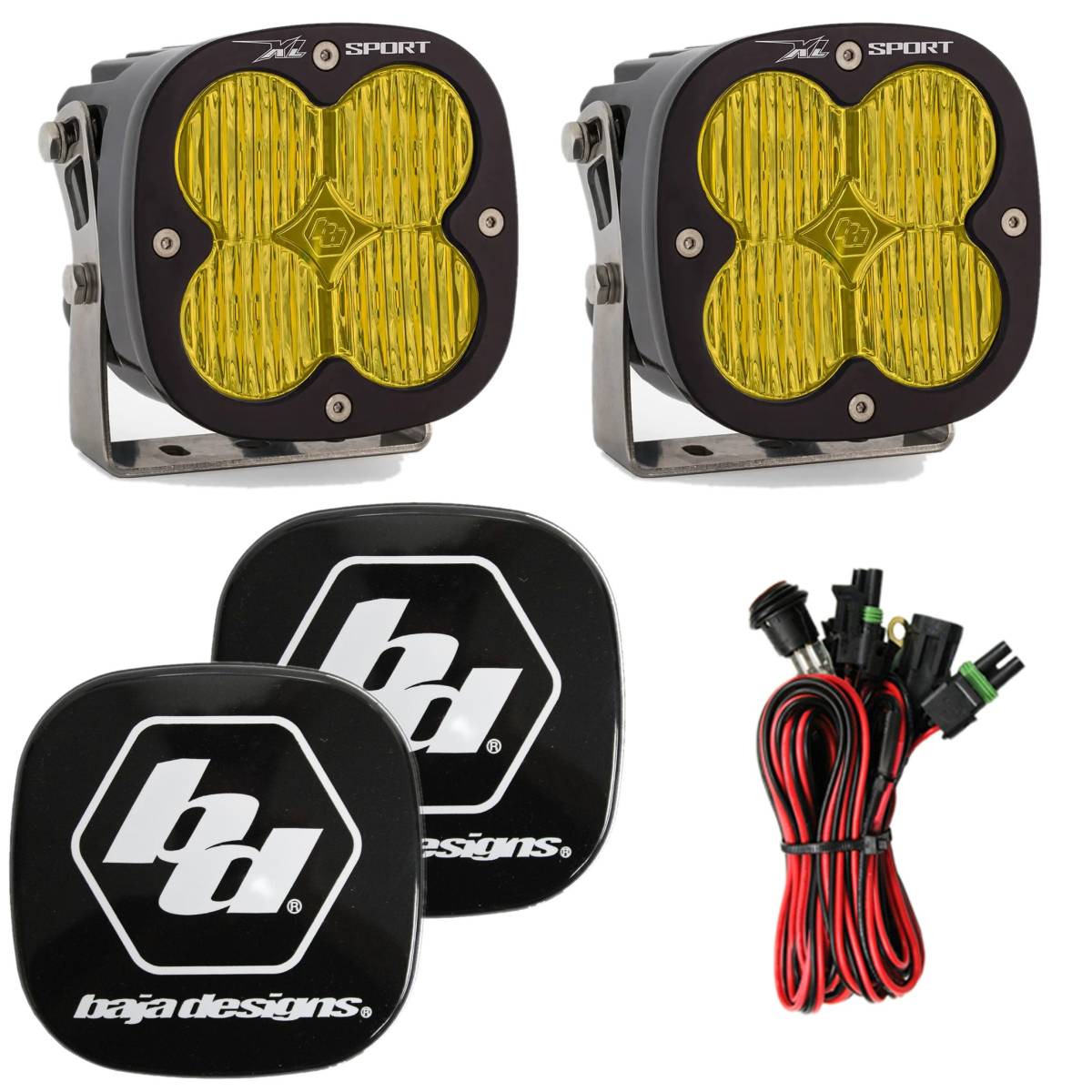 Image of Baja Designs XL Sport 5000K Amber Wide Cornering LED Light Pods With Rock Guards