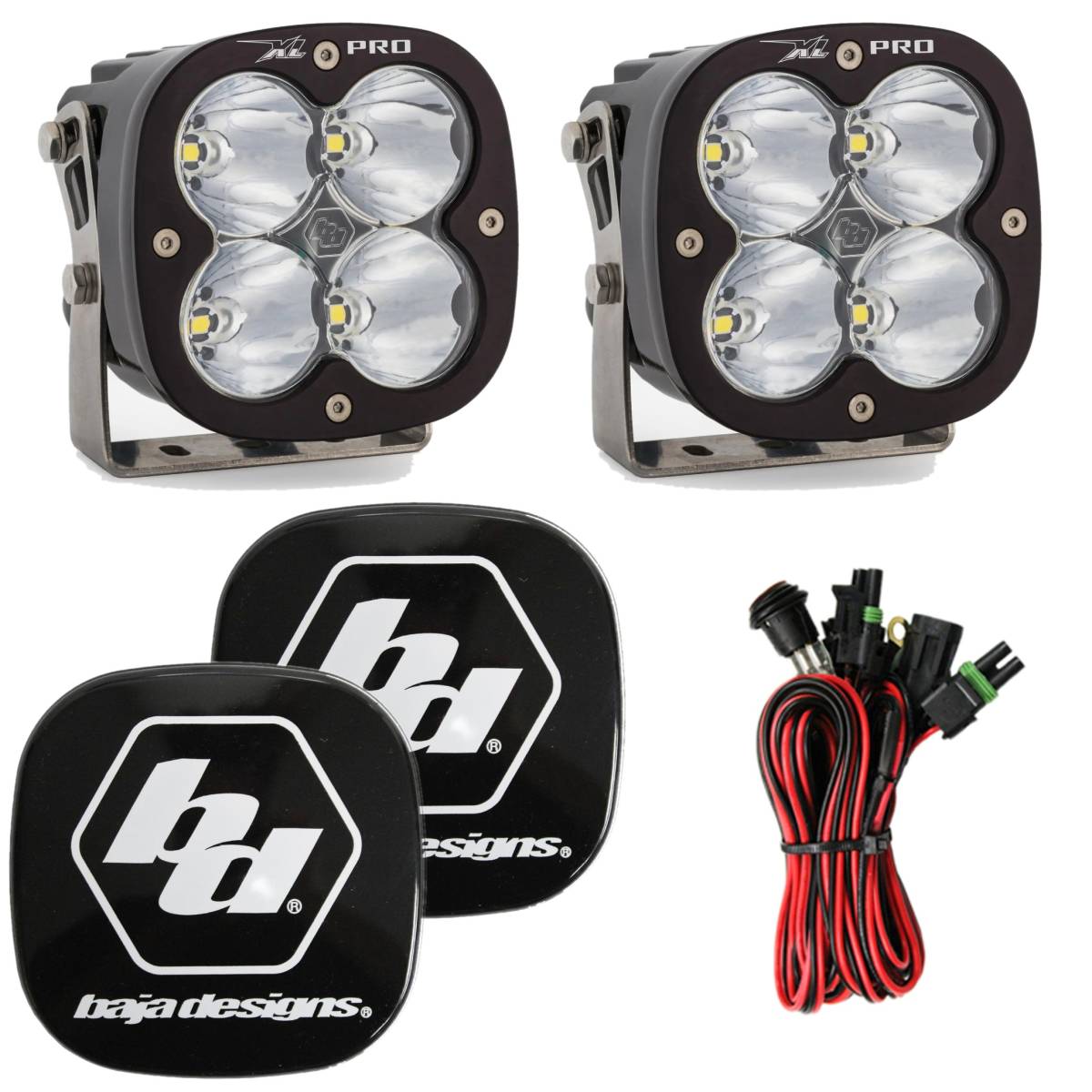 Image of Baja Designs XL Pro 5000K Clear Spot Beam LED Light Pods With Rock Guards