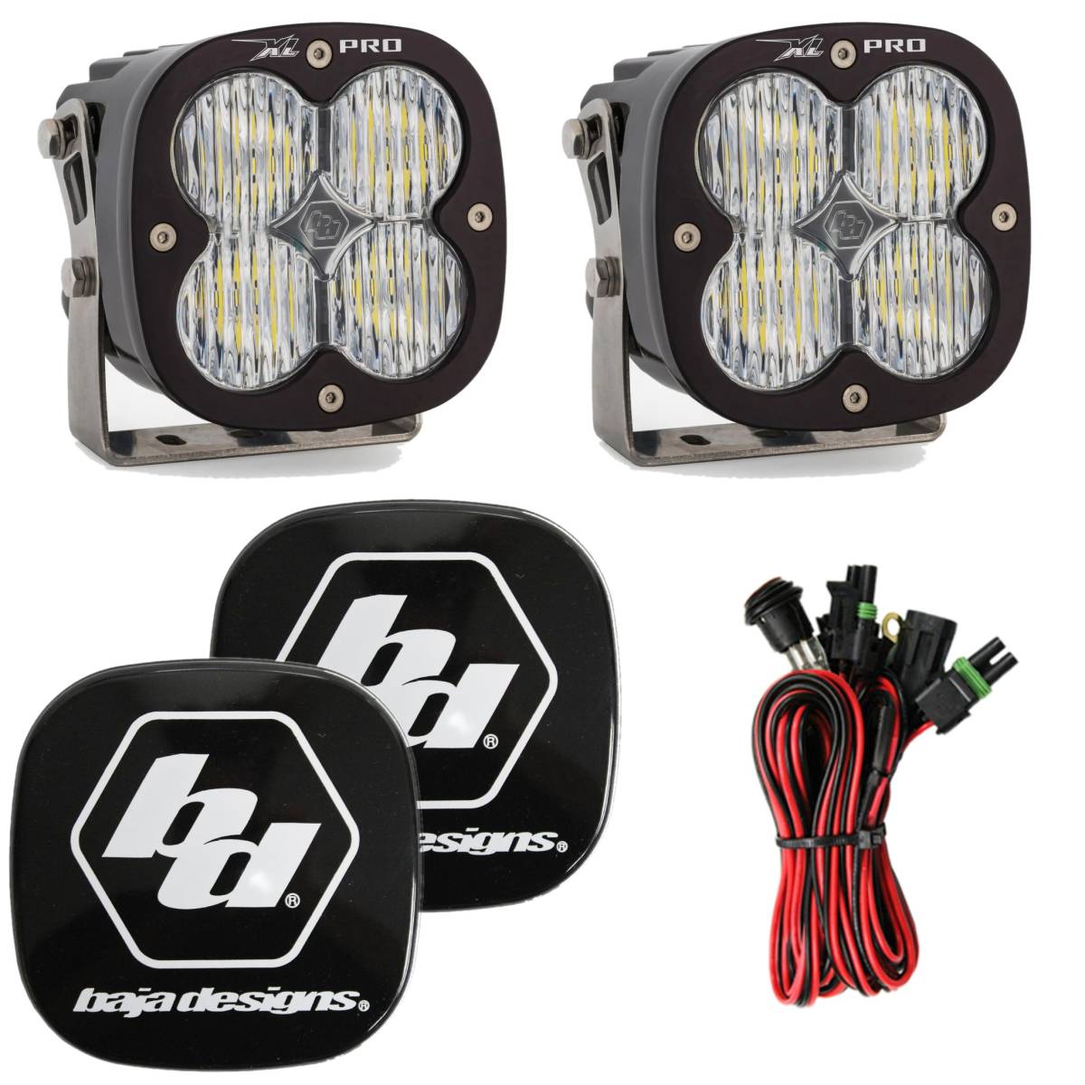 Image of Baja Designs XL Pro 5000K Clear Wide Cornering LED Light Pods With Rock Guards