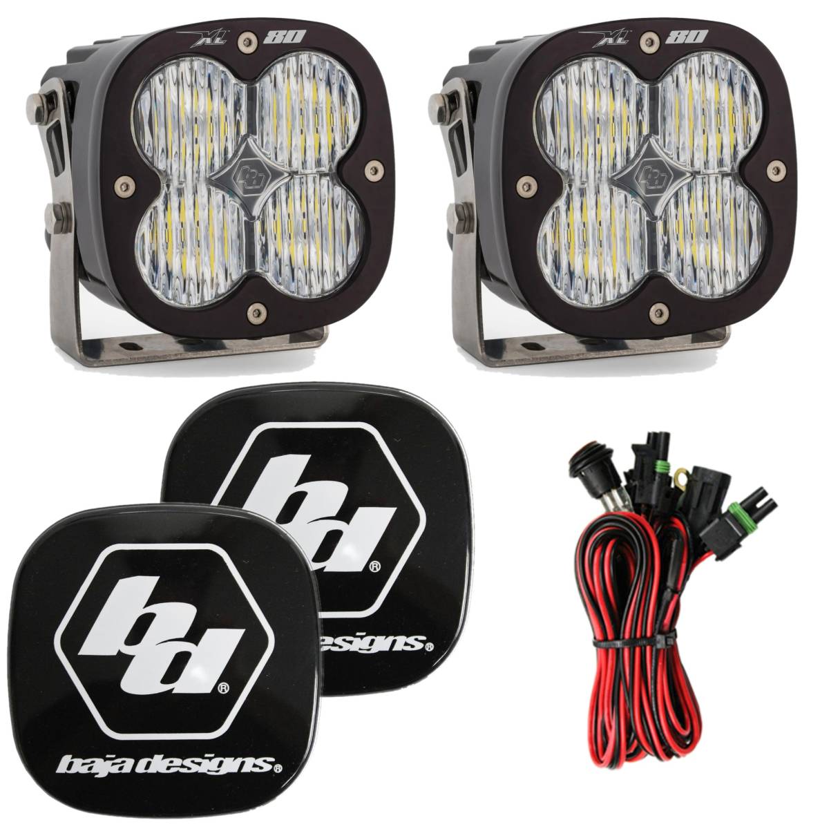 Image of Baja Designs XL80 5000K Clear Wide Cornering LED Light Pods With Rock Guards