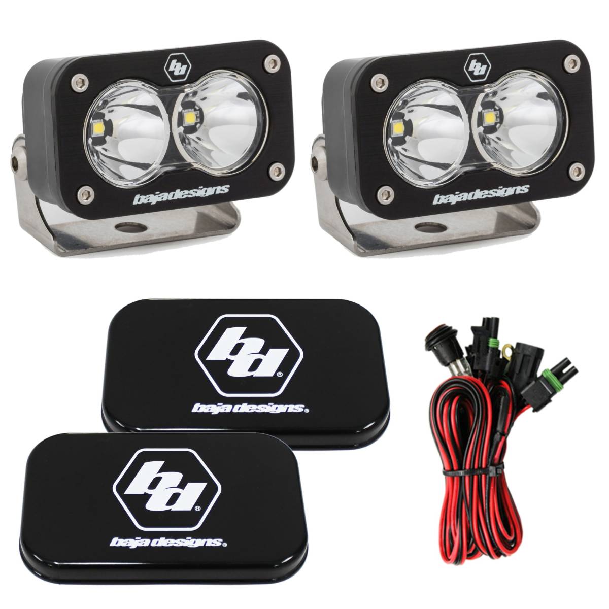 Image of Baja Designs S2 Sport 5000K Clear Spot Beam LED Light Pods With Rock Guards