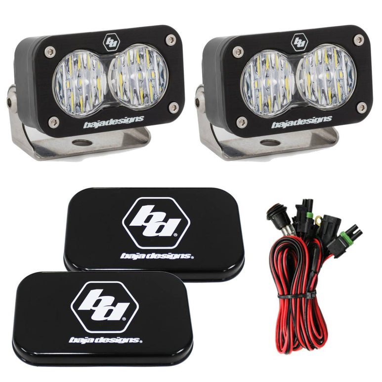 Image of Baja Designs S2 Pro 5000K Clear Wide Cornering LED Light Pods With Rock Guards