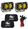 Image of Baja Designs S2 Pro 5000K Amber Spot Beam LED Light Pods With Rock Guards