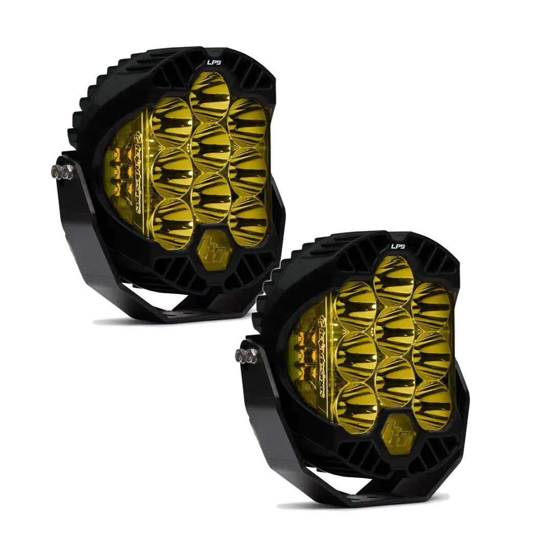 Image of Baja Designs LP9 Sport LED Amber Spot Pattern Lights/Toggle Harness/Rock Guards