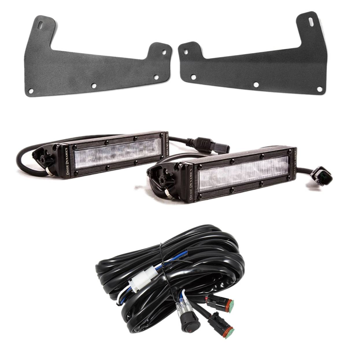 Image of Diode Dynamics SS6 Clear SAE Fog/Wide Light Bars/Toggle/Brackets For Ford Bronco