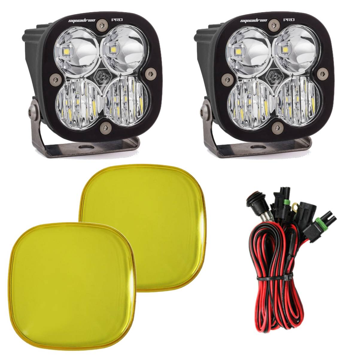 Image of Baja Designs Squadron Pro Clear Driving/Combo Beam Lights W/ Amber Rock Guards