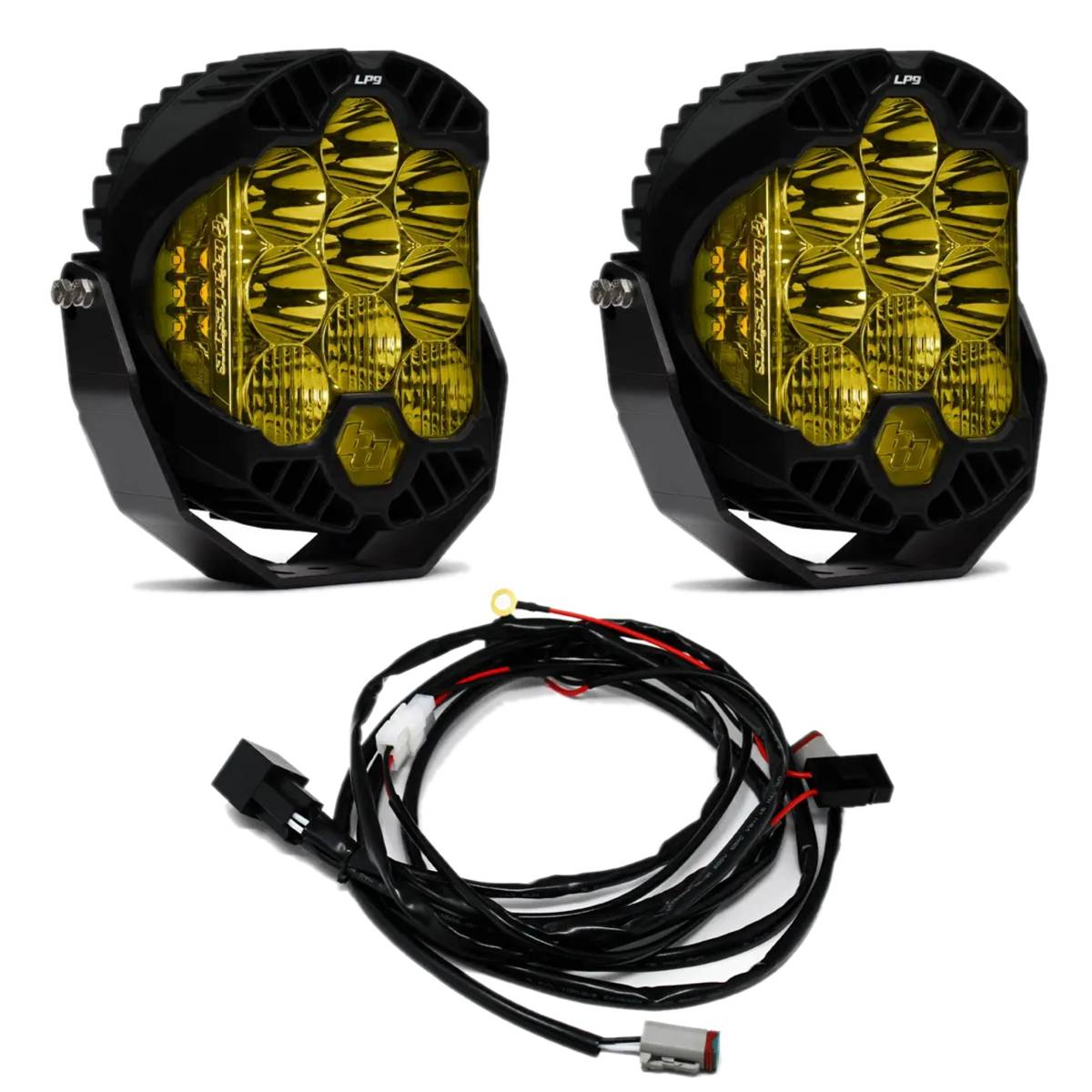 Image of Baja Designs Amber LP9 Sport Pair 5,000K LED Driving/Combo Lights/Toggle Harness