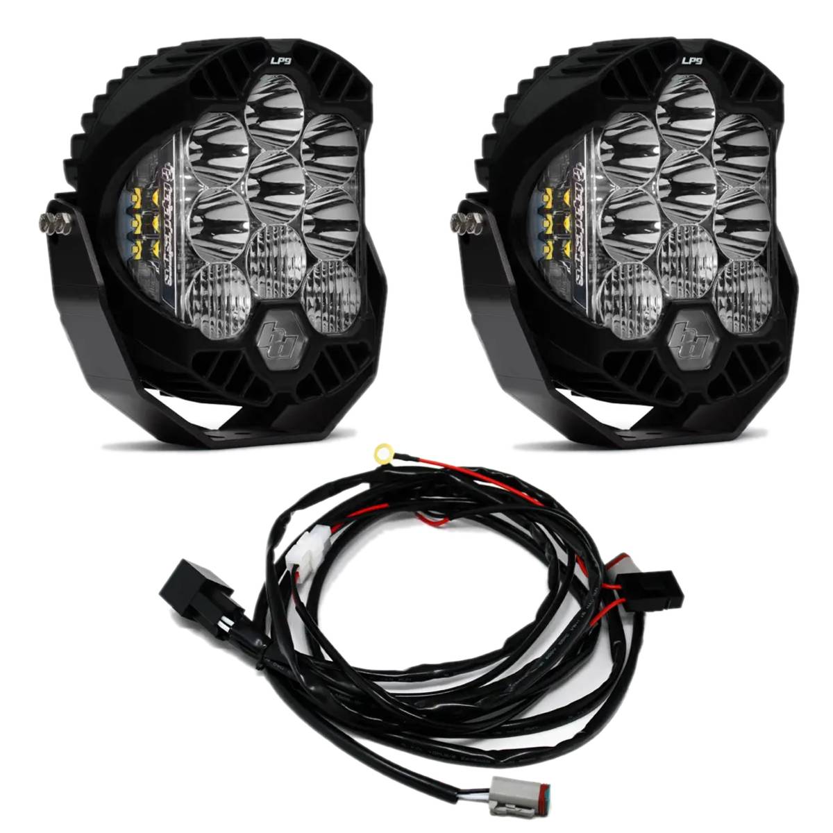 Image of Baja Designs Clear LP9 Sport Pair 5,000K Driving/Combo Lights & Toggle Harness