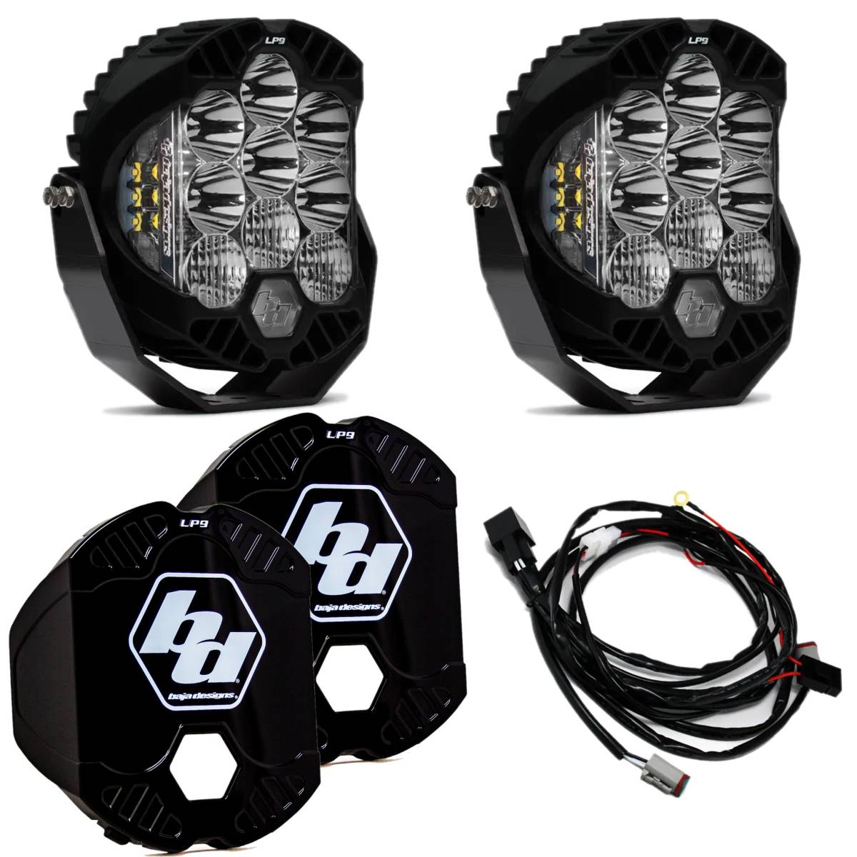 Image of Baja Designs LP9 Sport LED Clear Driving/Combo Lights/Toggle Harness/Rock Guards