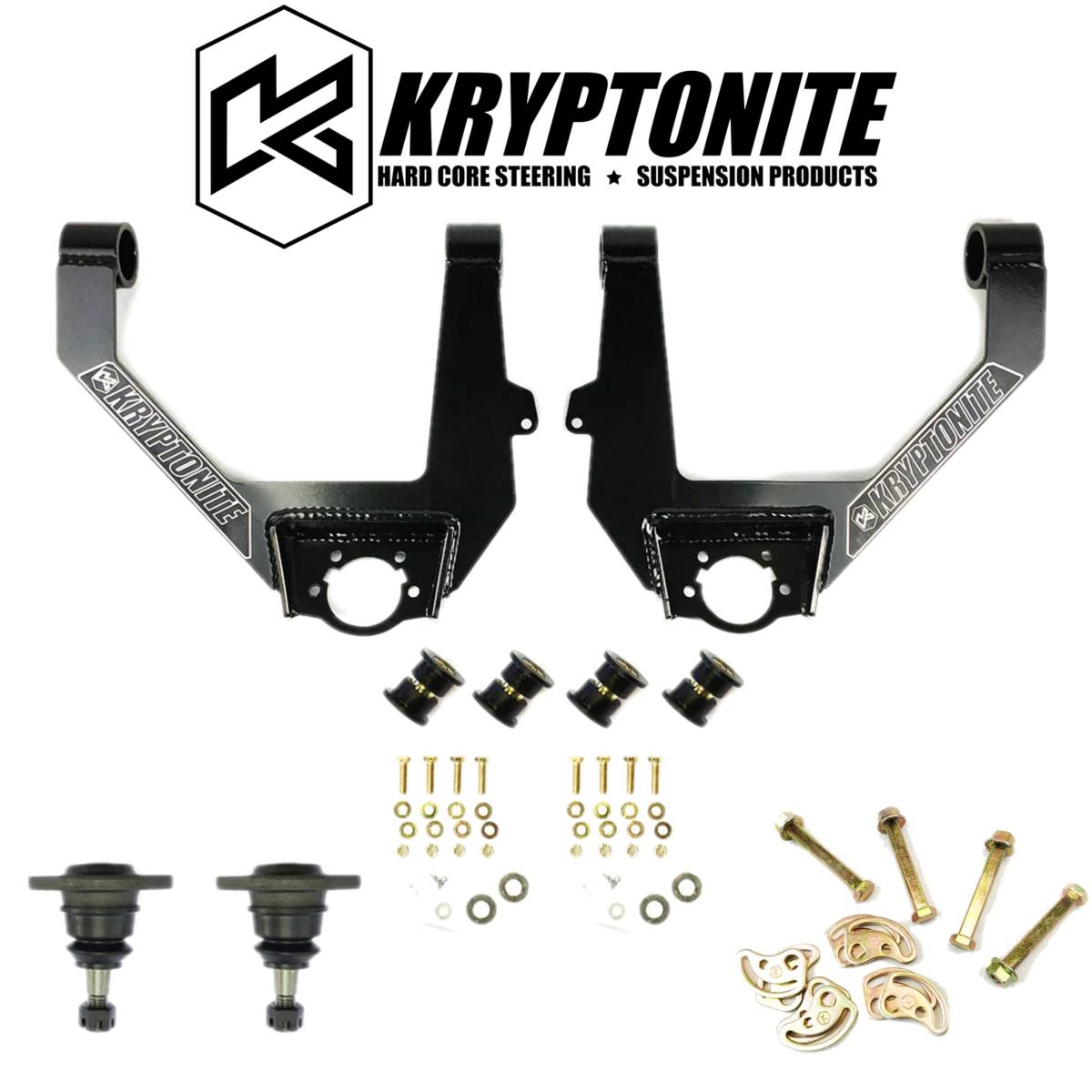 Image of Kryptonite Upper Control Arm Kit & Cam Bolt Kit For 07-18 GM 1500/SUVs W/ 6 Lugs