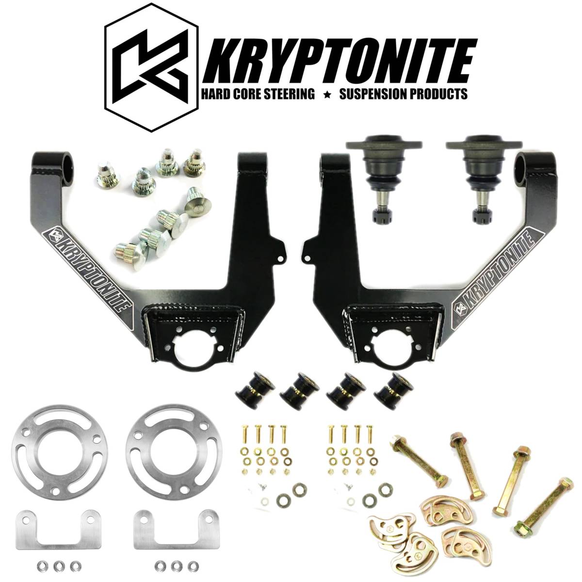 Image of Kryptonite Control Arm Kit/Cam Bolt & Pins/Leveling Kit For 14-18 GM 1500/SUVs